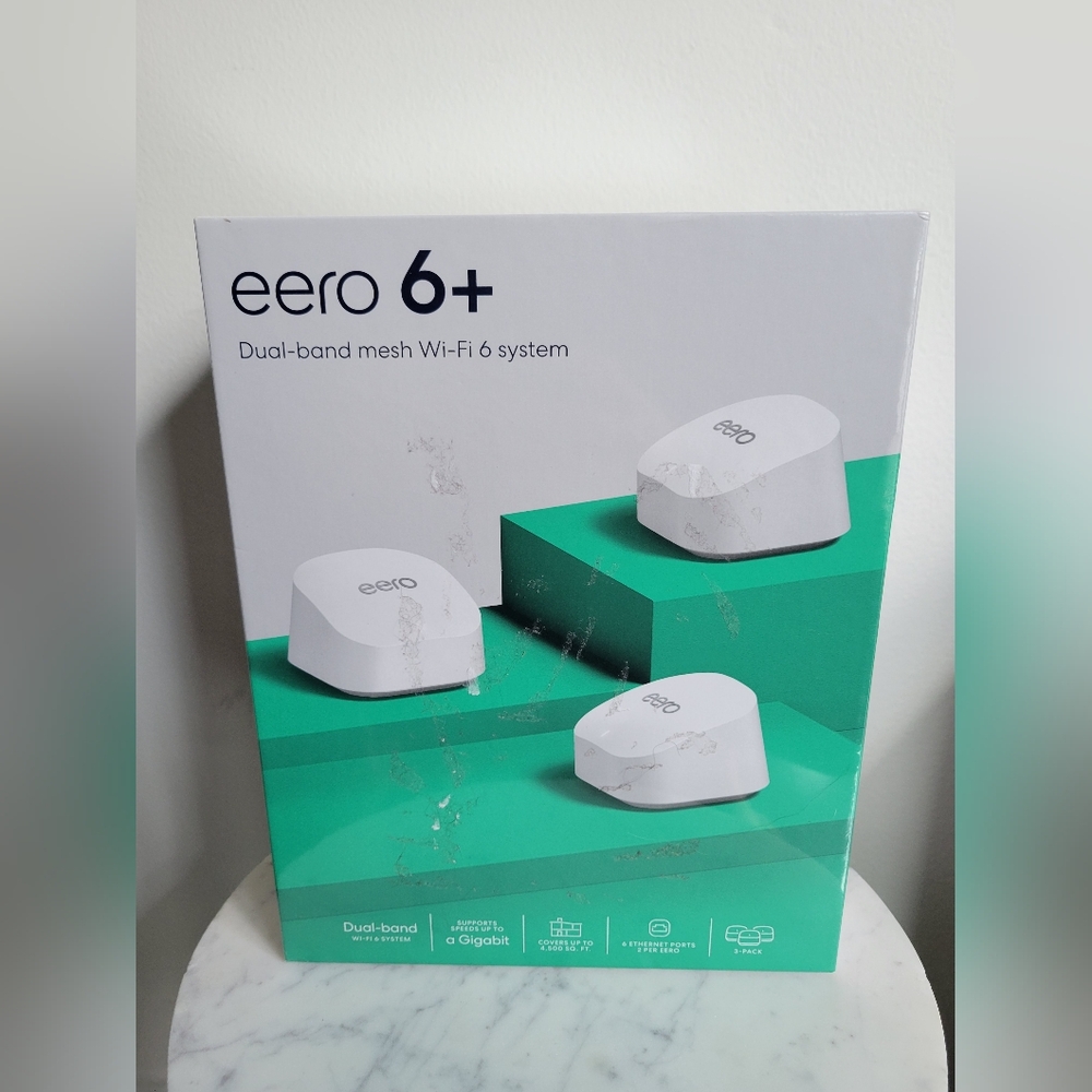 EERO 6+ Dual-Band Mesh Wi-Fi 6 System 3 EERO Units Included BRAND NEW